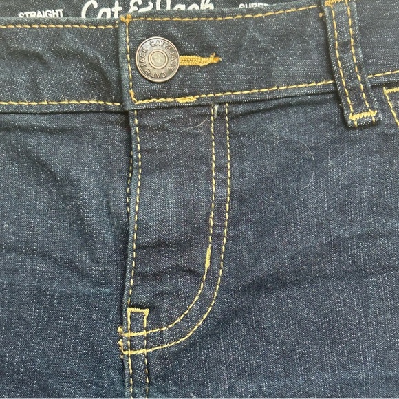 Cat & Jack Girls’ 12 Dark Blue Denim Jeans Super Stretch Straight Leg School - Picture 3 of 6